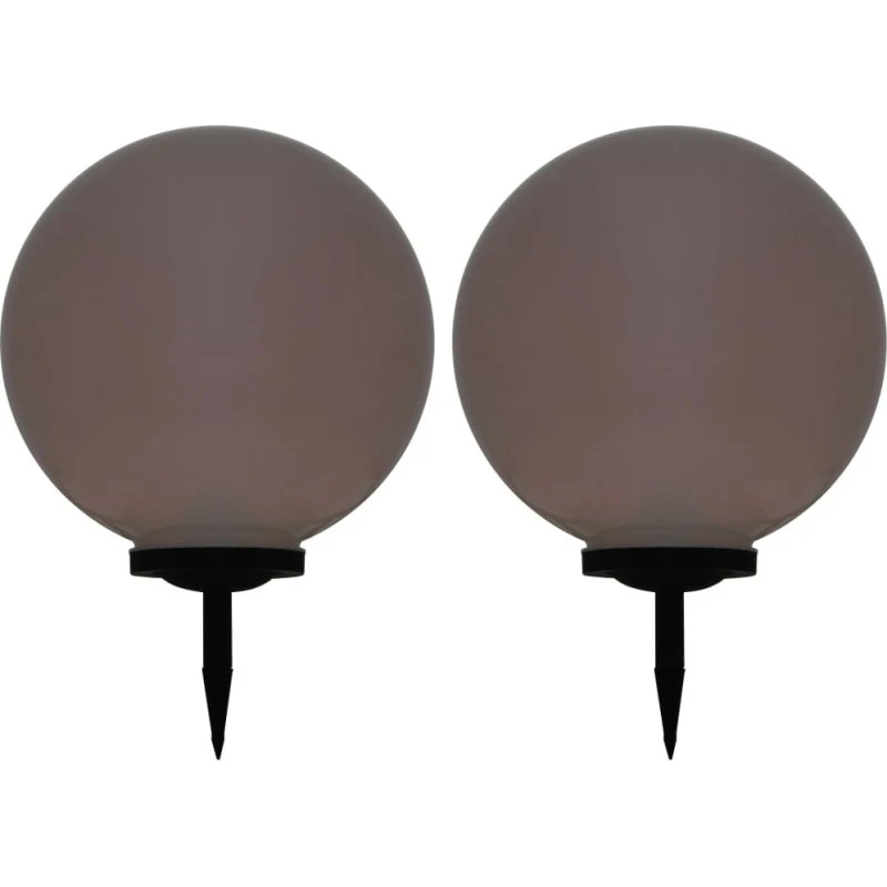 Soldrevne LED-udendørslamper 2 stk 50 cm rund RGB