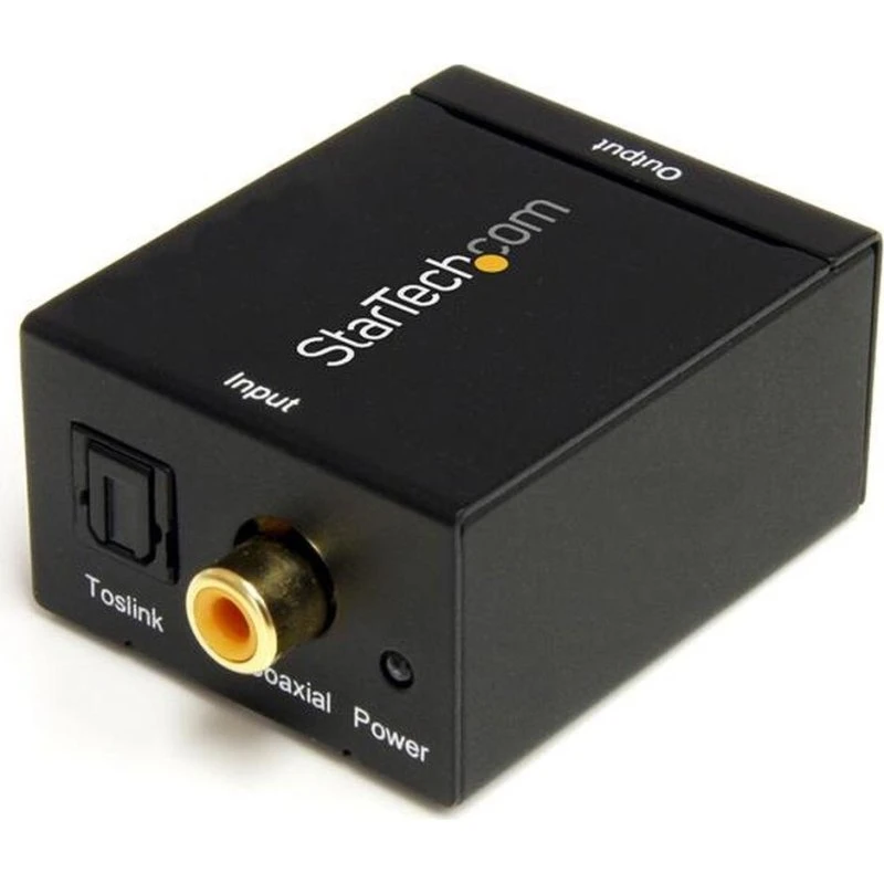 StarTech SPDIF Toslink/Coax til analog (Stereo RCA) – Sort