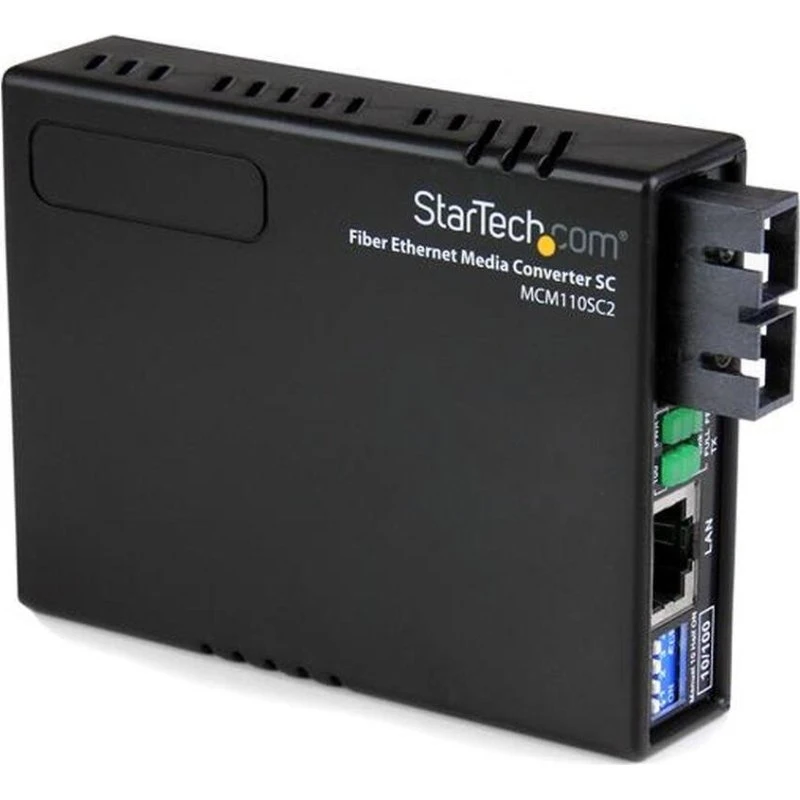 StarTech MCM110SC2EU Mediakonverter RJ45 til fiber (SC, 2 km)