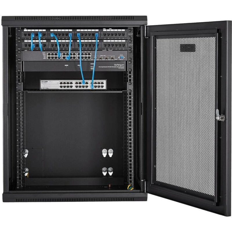 StarTech 15U 19" vægmonteret rackskab 16" dyb, sort