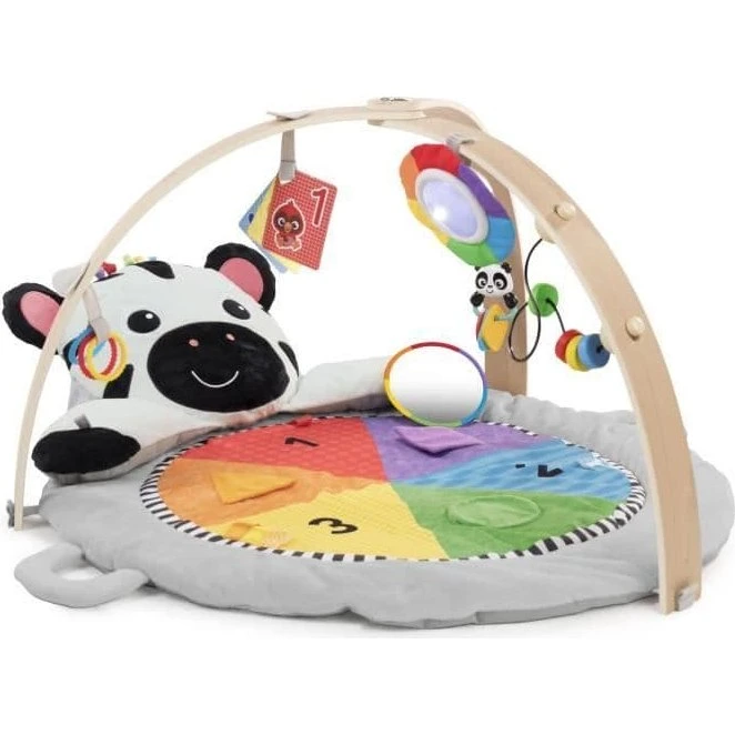 Baby Einstein Zen's Activity Milestones legetæppe med træstang