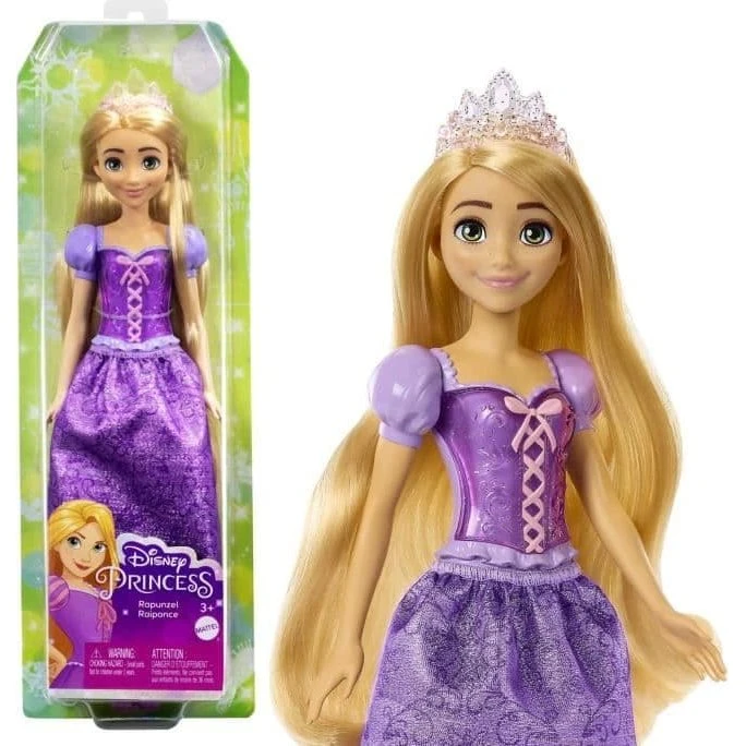 DISNEY PRINCESS Rapunzel dukke 29 cm, lilla med diadem