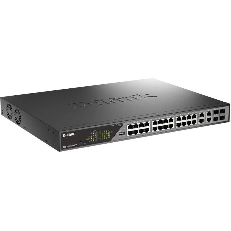D-Link DSS-200G-28MP/E 24x RJ45 PoE 4x SFP 1U (grå)