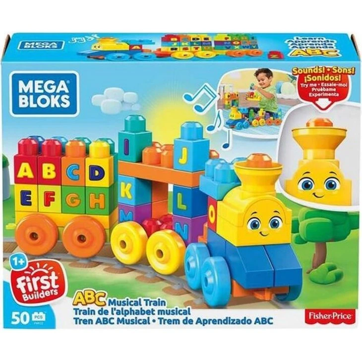 MEGA BLOKS ABC-tog med musik og bogstavsklodser