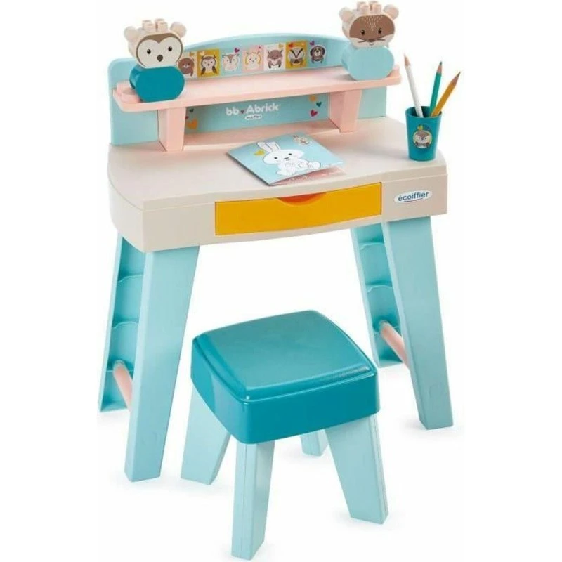 Ecoiffier BB Abrick konstruktionsspil med skrivebord og skammel