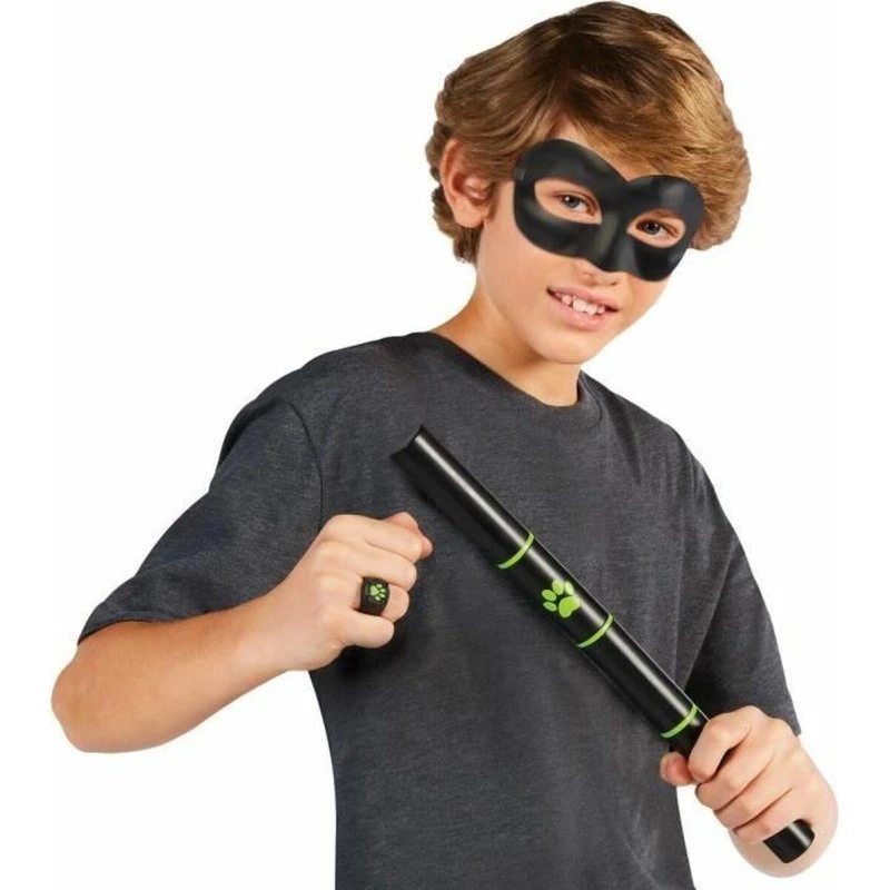 Miraculous Cat Noir Udklædning - 4 dele, sort/multifarvet