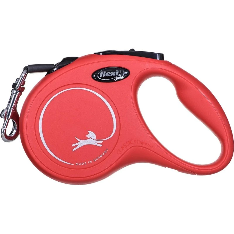 flexi New Classic rulleline S 5 m - rød