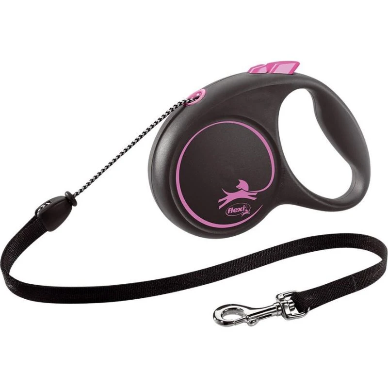 Flexi Black Design hundeline 5 m S - Pink (max 12 kg)