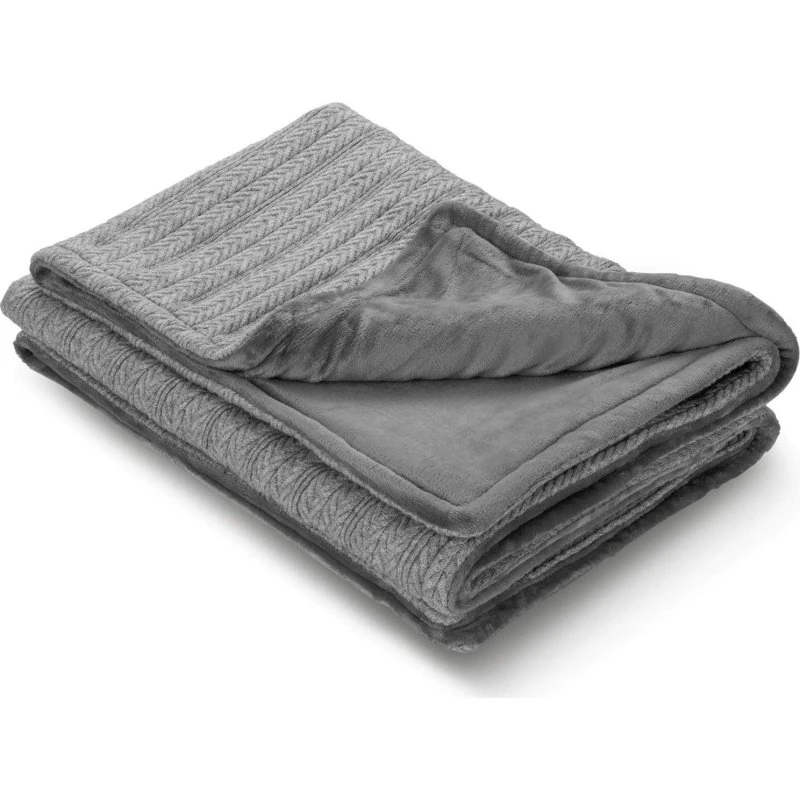 Medisana HB 680 strikket varmetæppe 160×120 cm, grå