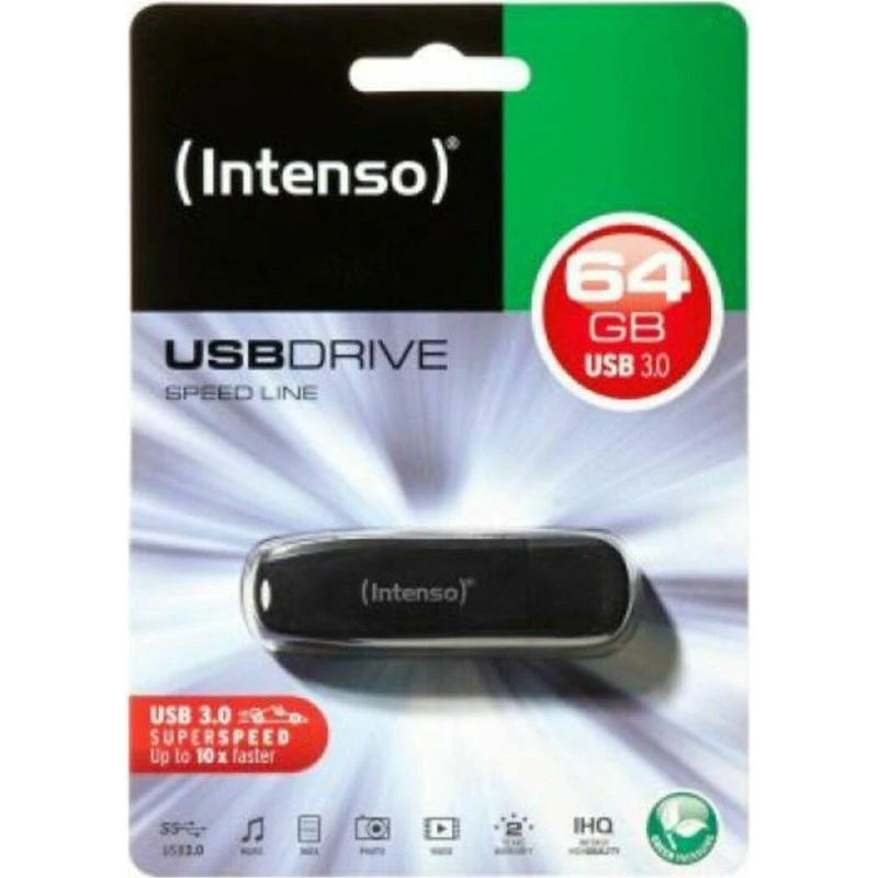 Intenso Speed Line 64 GB USB 3.0 USB-A – Sort