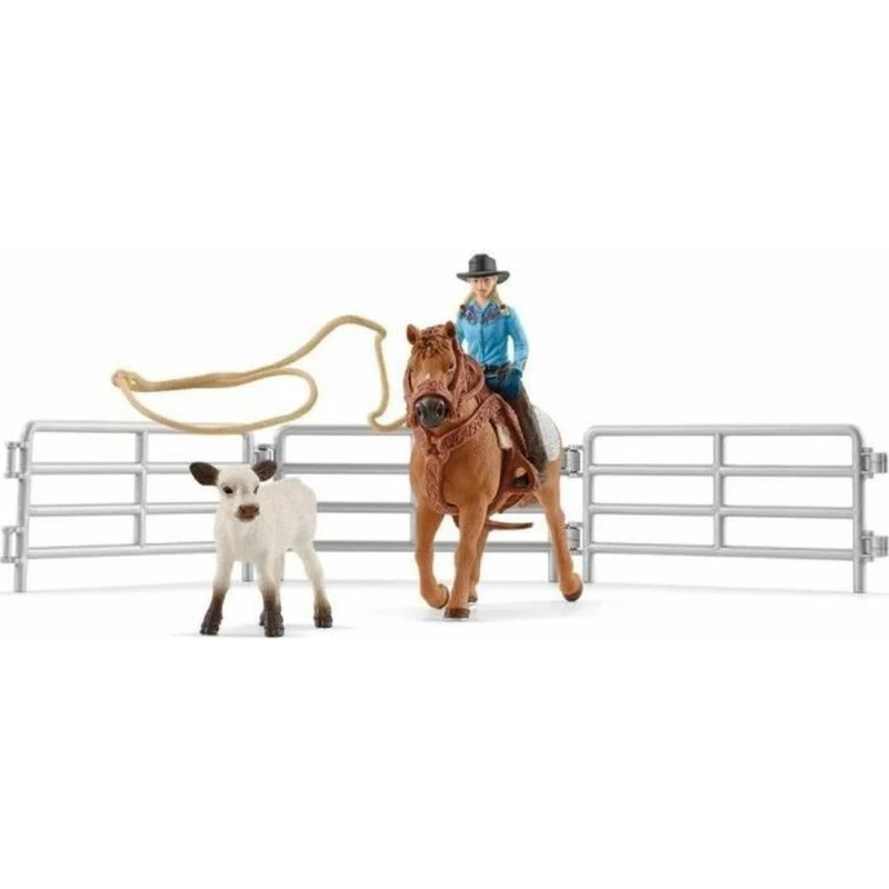 Schleich Cowgirl Team Roping - Lasso legesæt