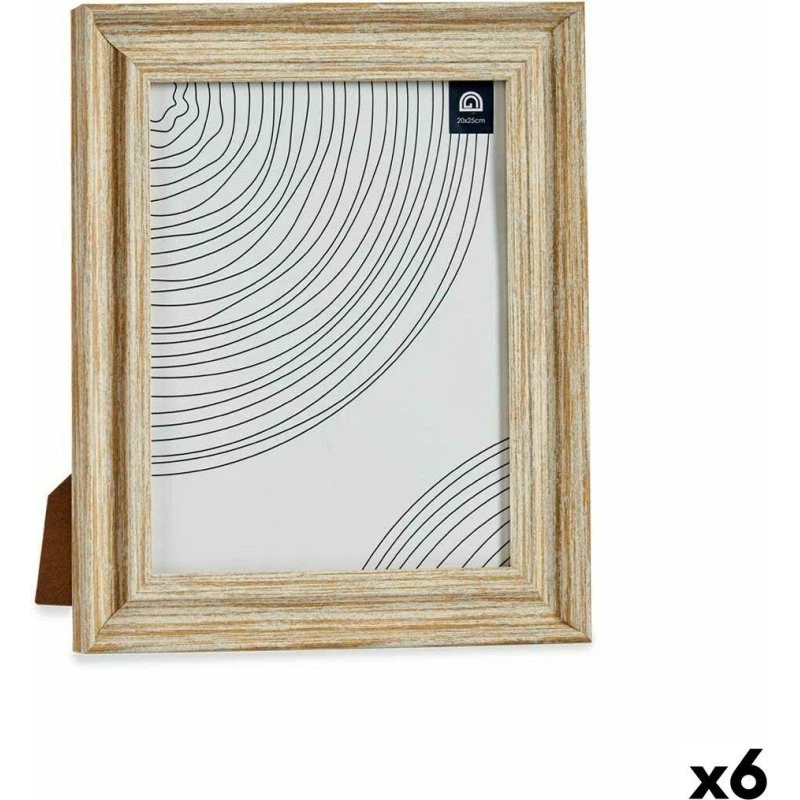 Gift Decor fotoramme 20×25 cm, brun/gylden trælook – 6 stk
