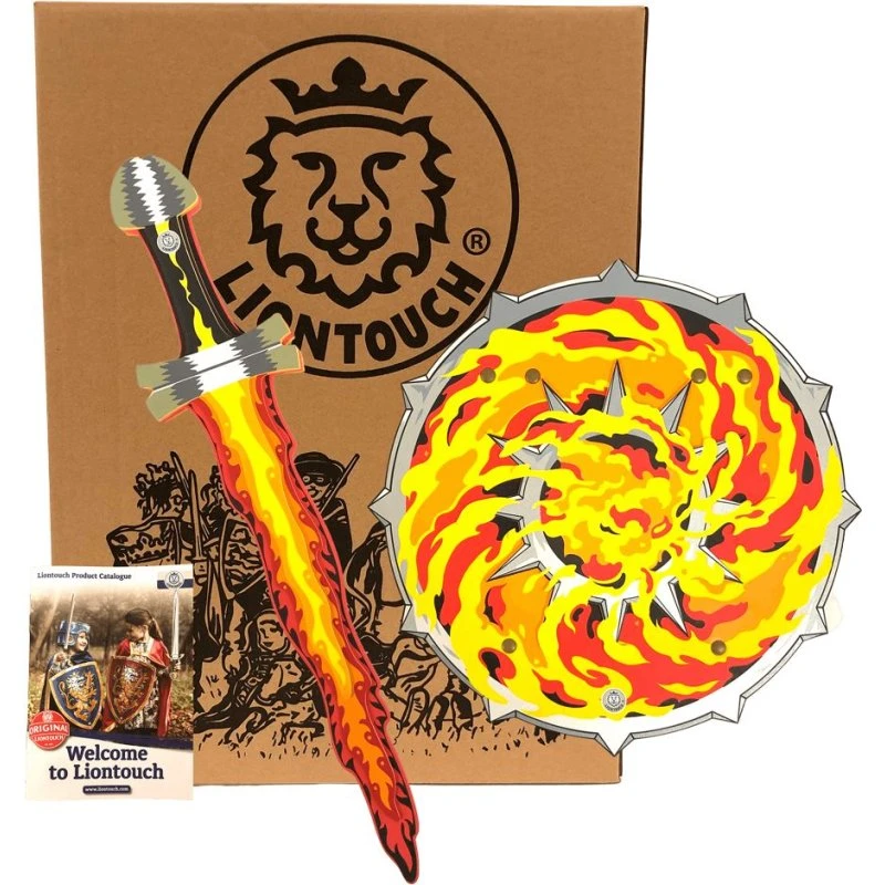 Liontouch Flammesæt skumsværd og -skjold (3–8 år)