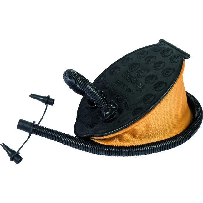 Bestway fodpumpe, gul 28×19 cm, inkl. 3 adaptere