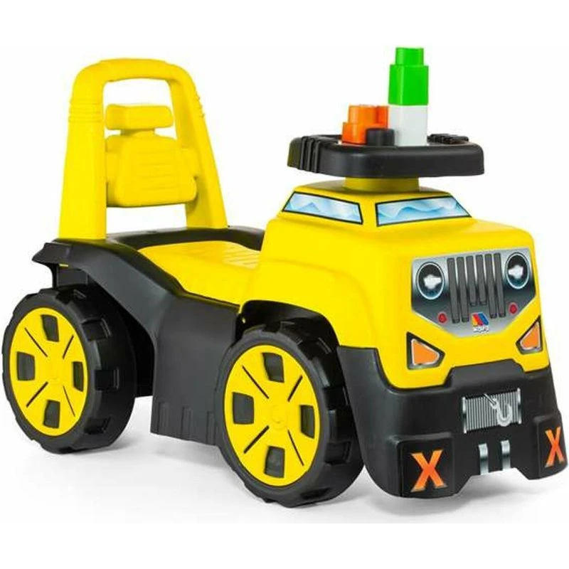 Moltó Gåvogn 3x1 Wheels & Blocks, Gul 89 cm (10 dele)