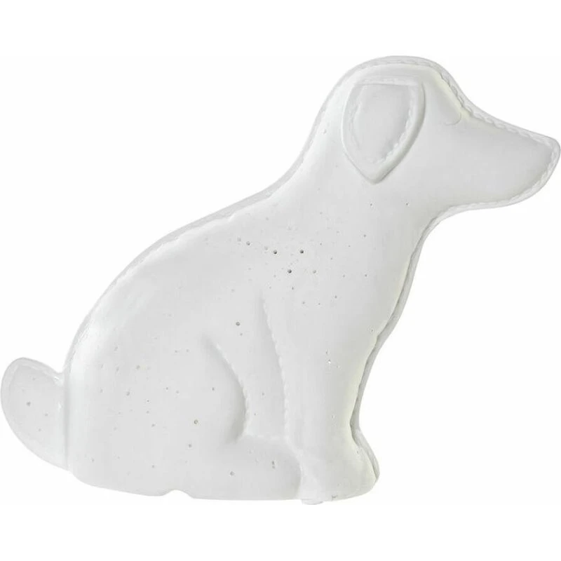 DKD Home Decor Bordlampe i porcelæn 'Hund' hvid 25×10×19 cm