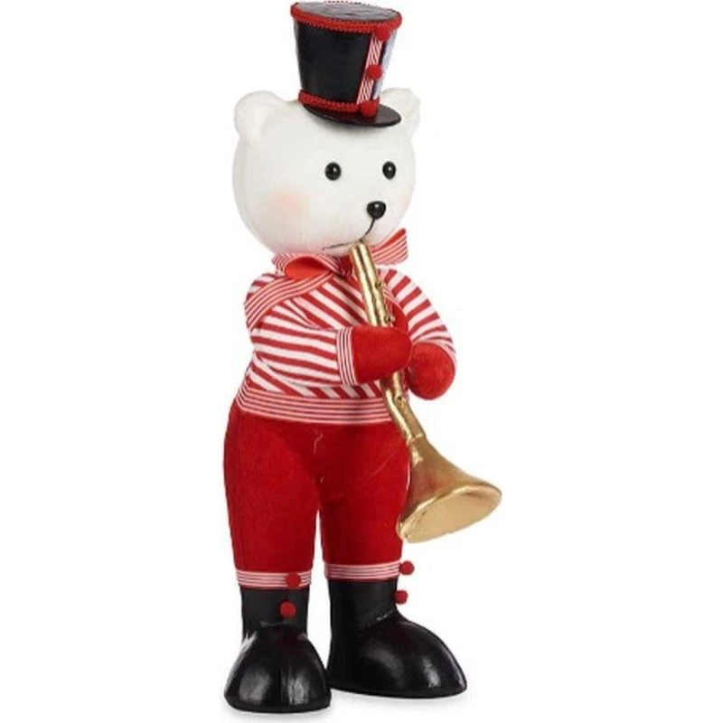Krist+ dekorativ figur – Bjørn med trompet, multifarvet (19×62×27 cm)