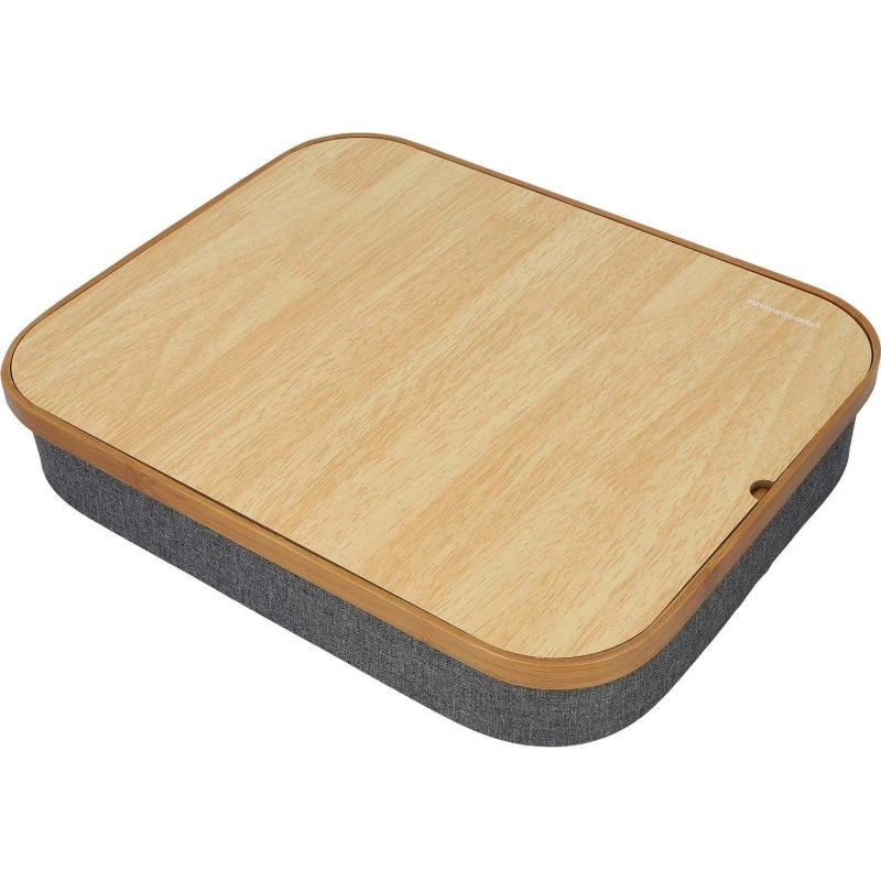InnovaGoods laptopstøtte med opbevaring og bambusbord – grå