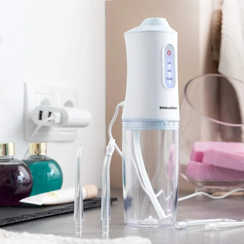 InnovaGoods Elektrisk mundskyl genopladelig 2000 mAh, hvid