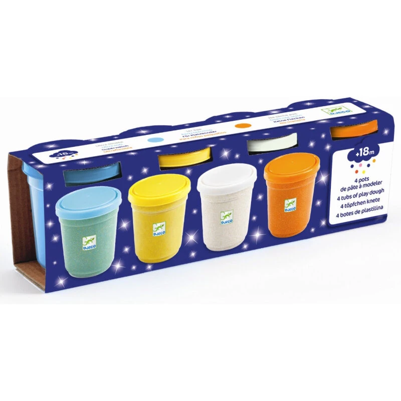 Djeco Modellervoks 4 x 140 g – Glimmer