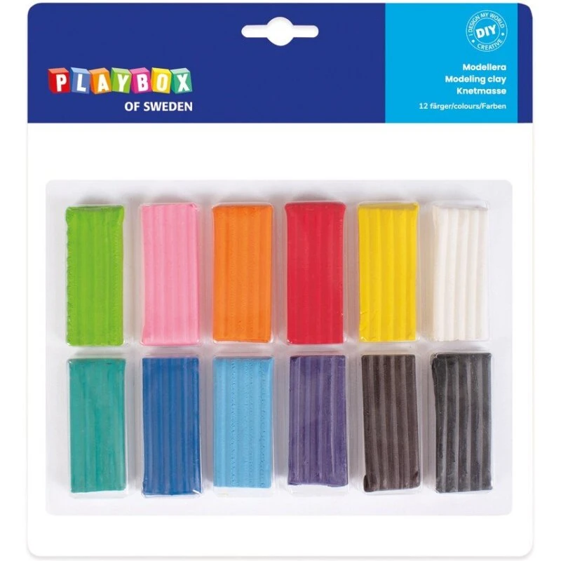 Playbox Modellervoks 12 farver (12x20 g) 5+ år