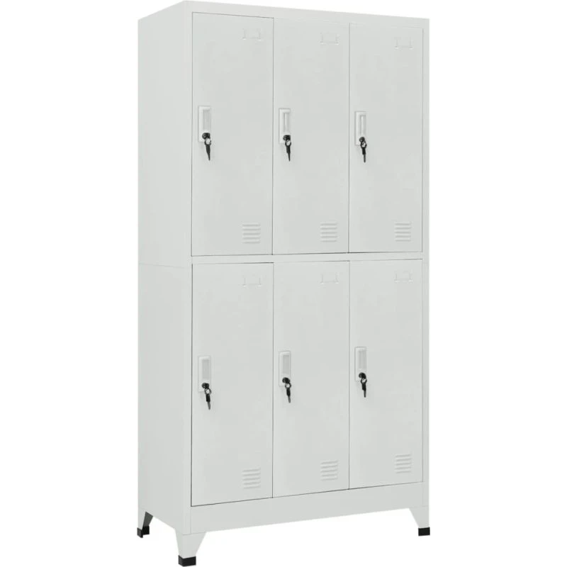 vidaXL lockerskab 6 rum 90x45x180 cm grå
