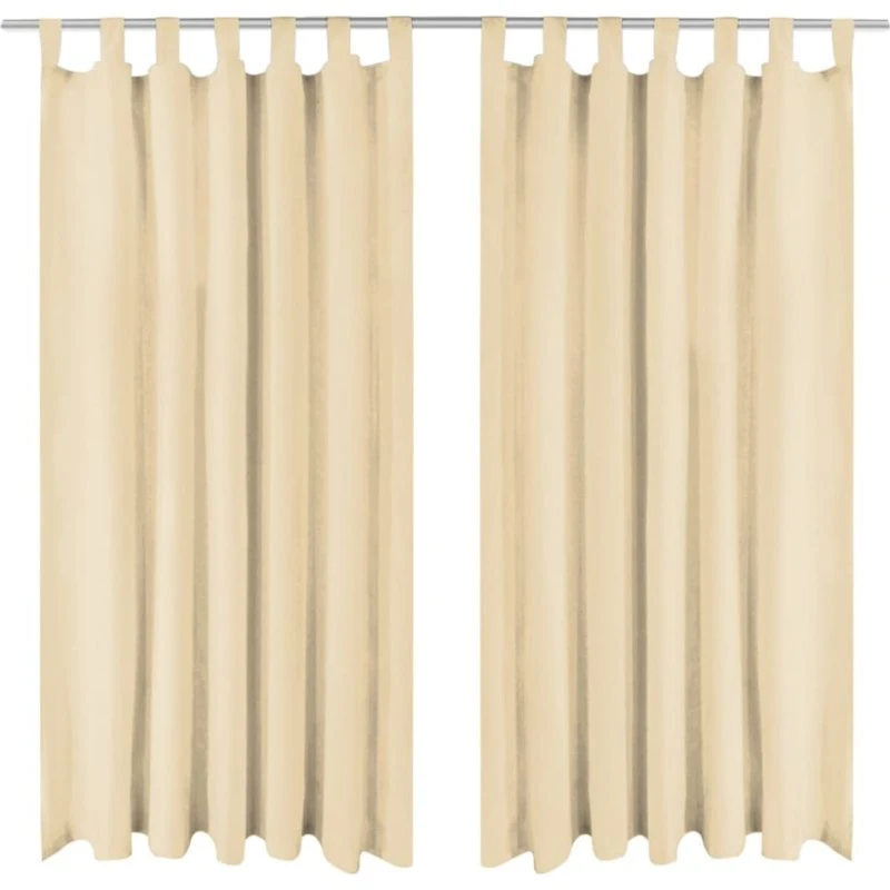 vidaXL gardiner i mikro-satin 2 stk. 140x245 cm beige