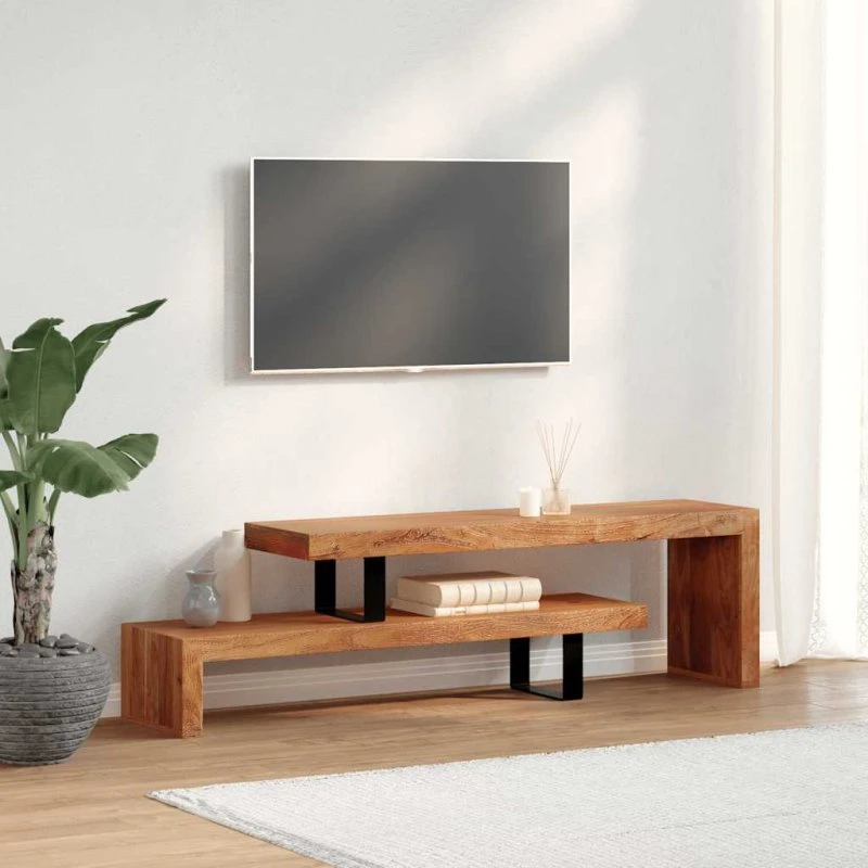 vidaXL TV-bord i massivt akacietræ, 2-delt stabelbart