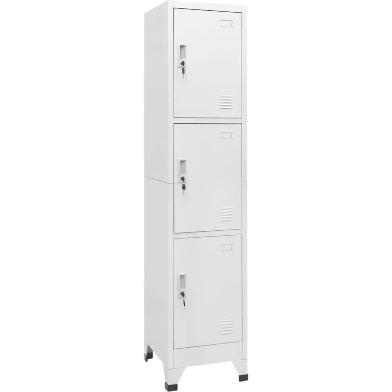 vidaXL Lockerskab 3 rum 38x45x180 cm – Grå stål