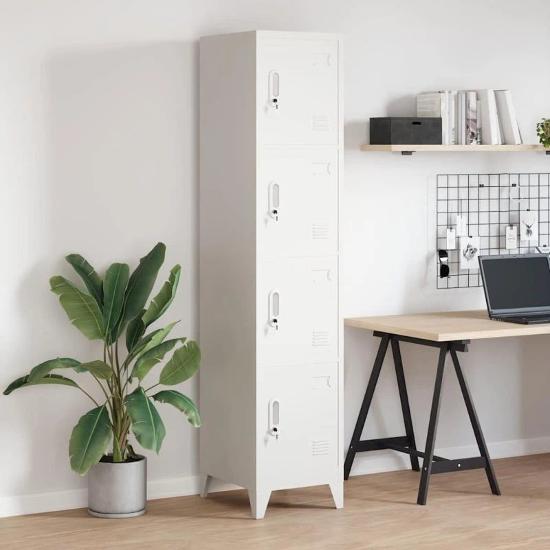 vidaXL lockerskab 4 rum 38x45x180 cm, grå