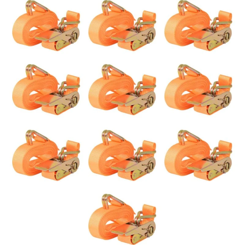 vidaXL surringsbånd 10 stk 0,4 t 6 m x 25 mm orange