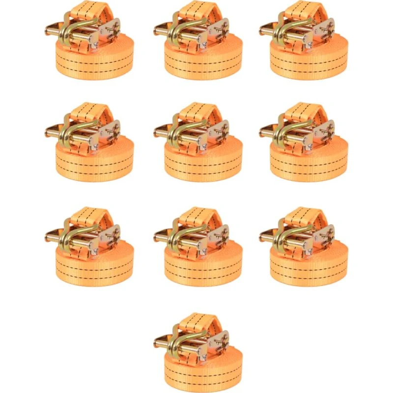 vidaXL surringsbånd 10 stk 1 ton 6 m x 38 mm orange