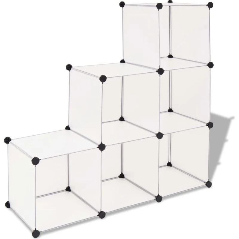 Opbevaringsskab kubeformet 6 rum, sort