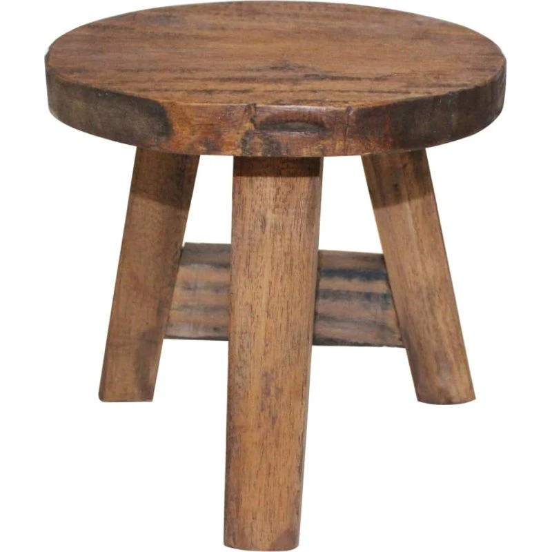 vidaXL Skammel i massivt mahognitræ, håndlavet vintage