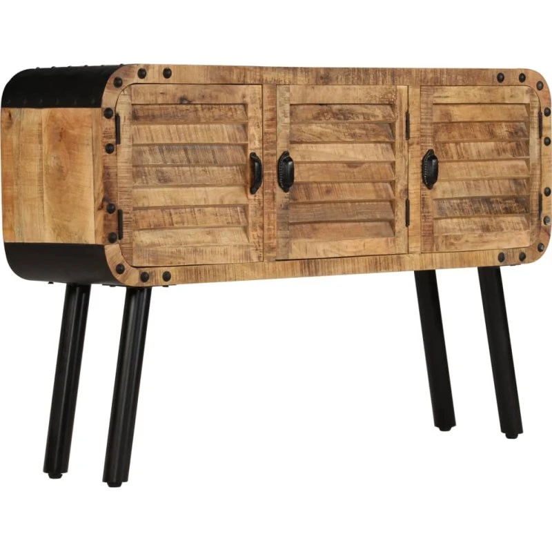 vidaXL skænk i massivt mangotræ 120x30x76 cm (antik)
