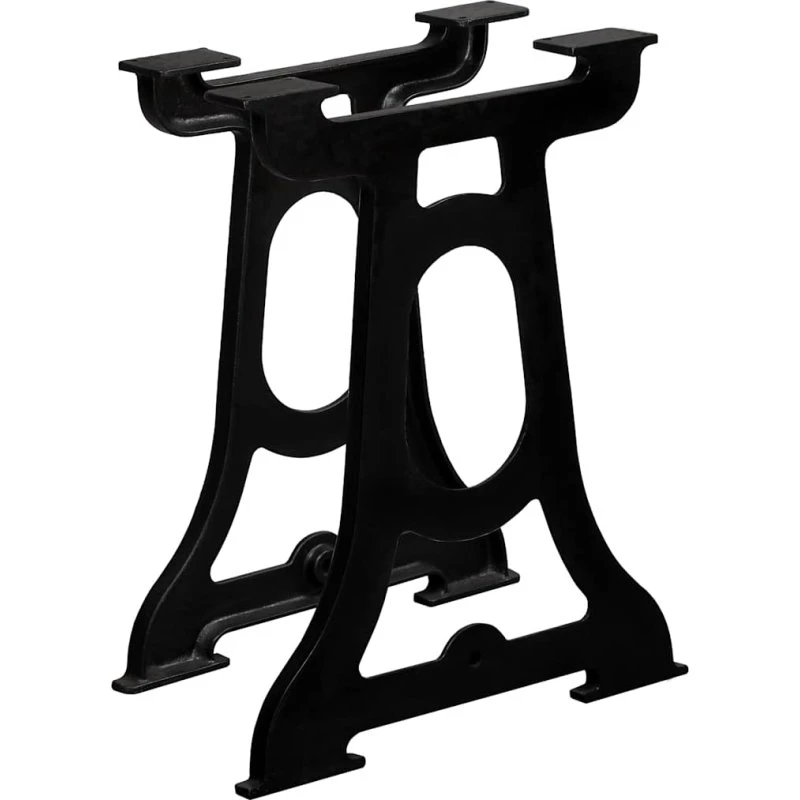 vidaXL Y-stel spisebordsben i støbejern, sort 54/60x72 cm