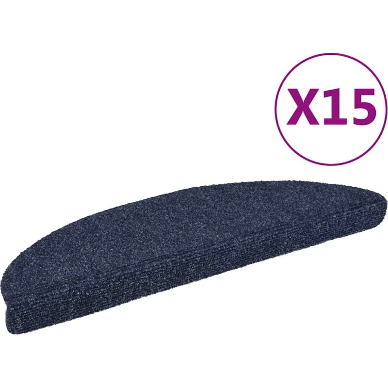 vidaXL selvklæbende trappemåtter 15 stk 56x17x3 cm blå