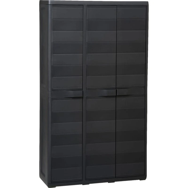 vidaXL haveopbevaringsskab 4 hylder sort 97x38x171 cm
