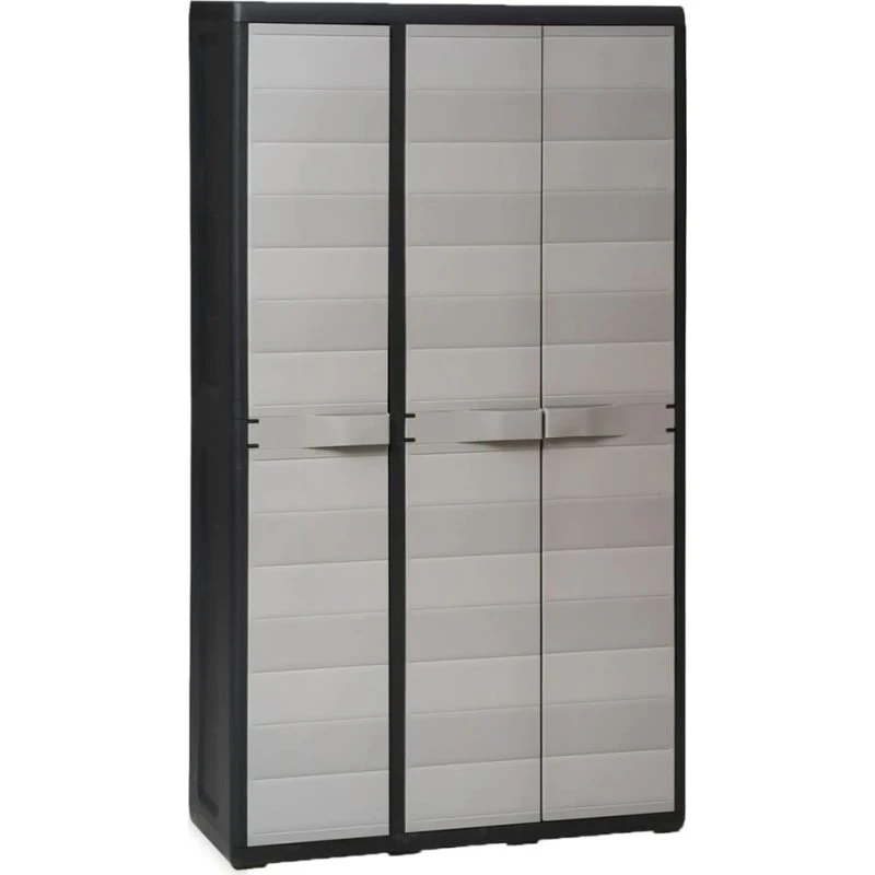 vidaXL haveopbevaringsskab 4 hylder 97x38x171 cm - sort/grå
