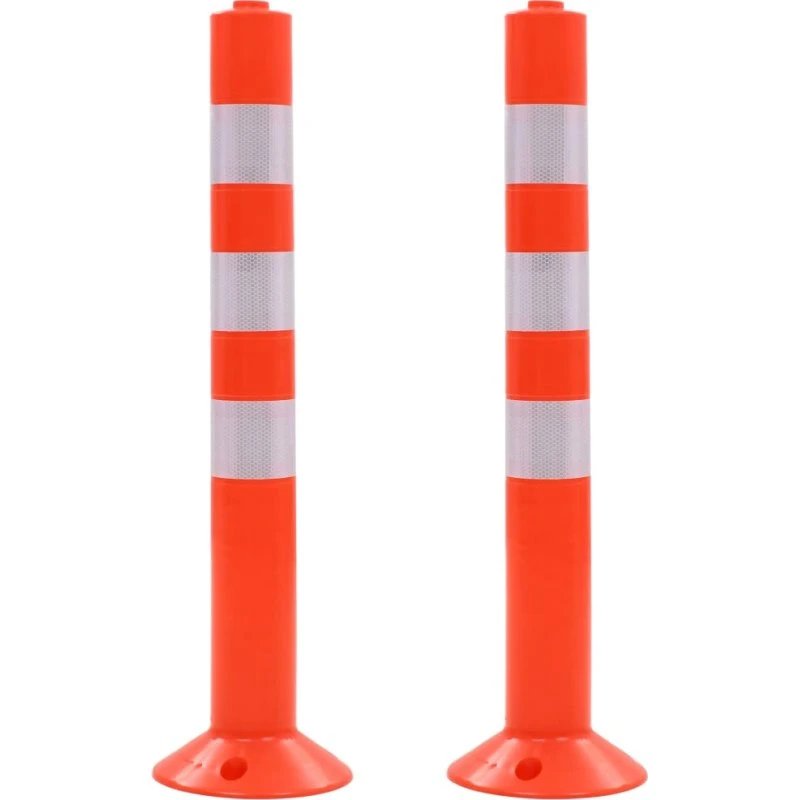 vidaXL trafikkegler 2 stk 75 cm rød med reflekterende striber