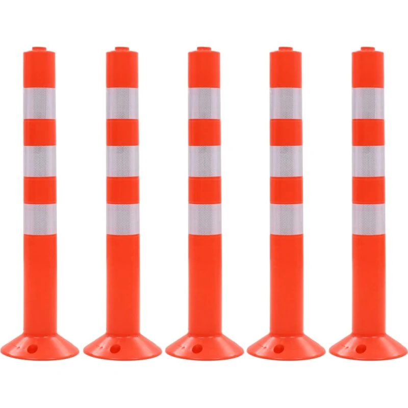 vidaXL trafikkegler 5 stk plastik 75 cm rød/sølv