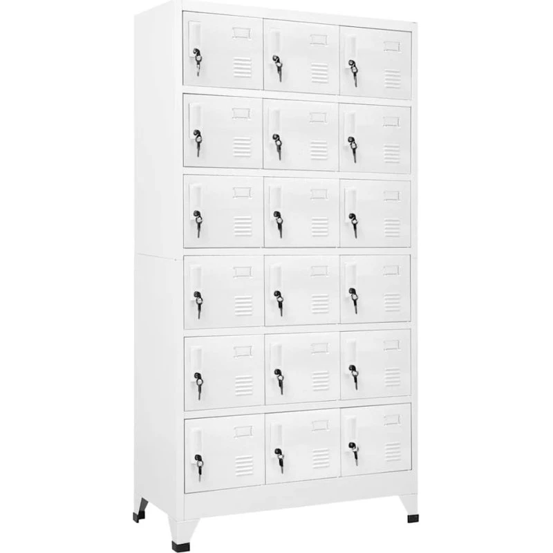 vidaXL Lockerskab 18 rum 90x40x180 cm - Grå