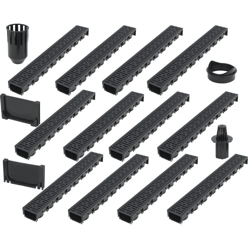 vidaXL afvandingskanaler 12 stk. plastik 12 m