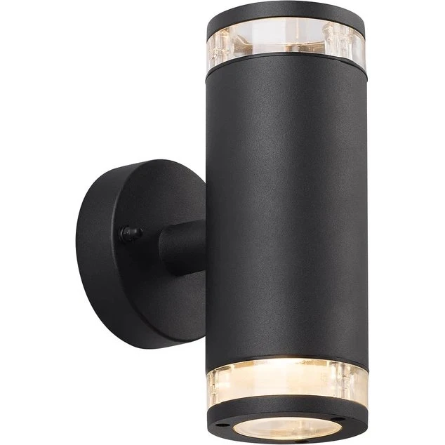 Nordlux Birk Double udendørs væglampe, sort