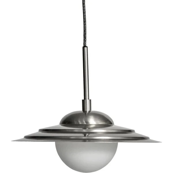 House Doctor Coin hængelampe – børstet sølv/mat hvid, glas & jern, E27