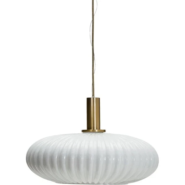 House Doctor Fort pendel Ø42 cm – råhvid glas/antik messing