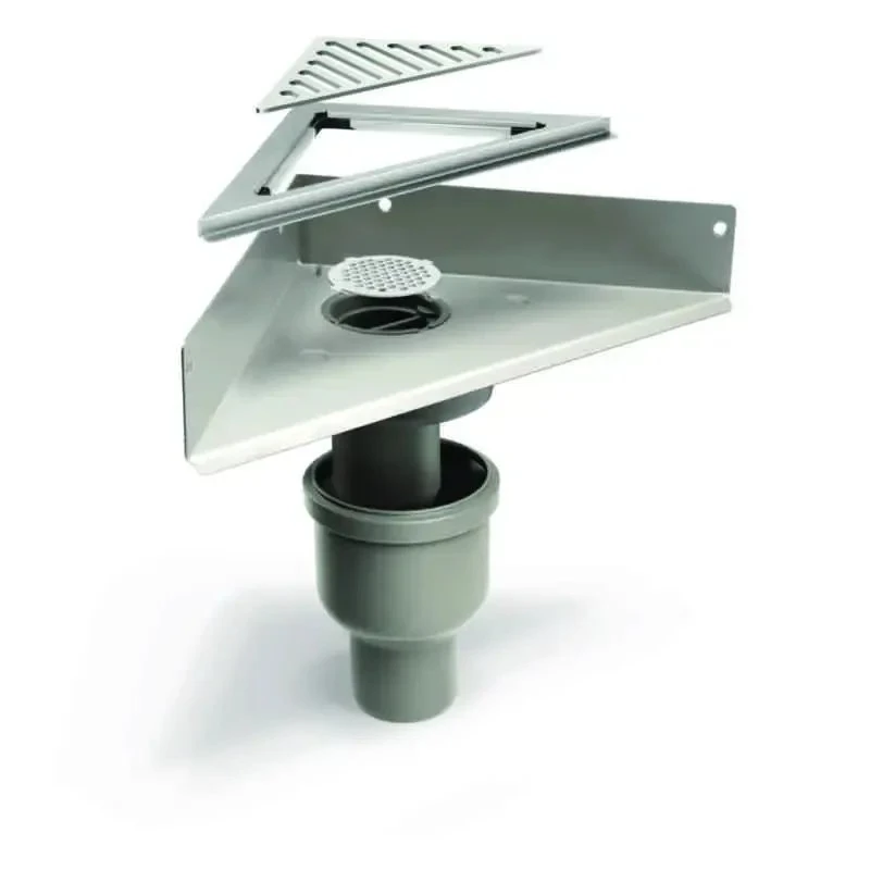 Unidrain Sampak Hjørne lodret Ø75 mm Column H10, børstet stål