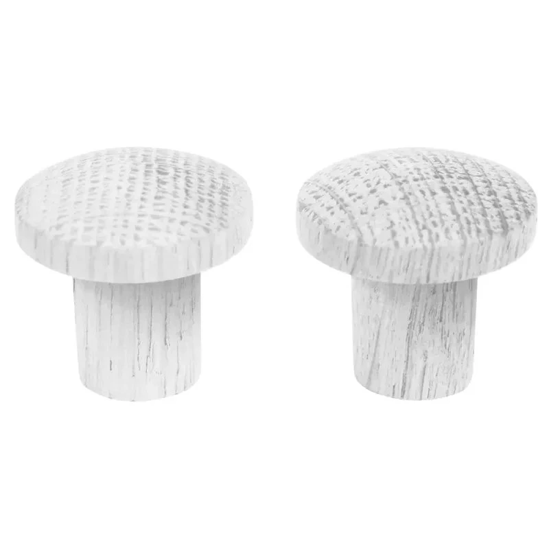 Home-it træknop Ø25 mm egetræ hvid 2-pak