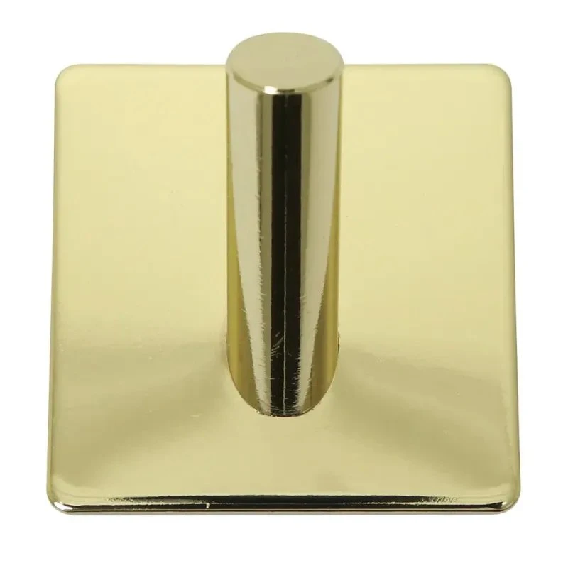 HOME It selvklæbende krog 4 x 4 cm poleret messing