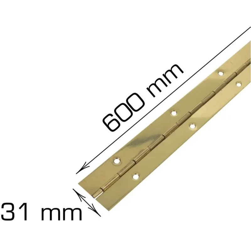 Home it pianohængsel 600 x 31 mm messing